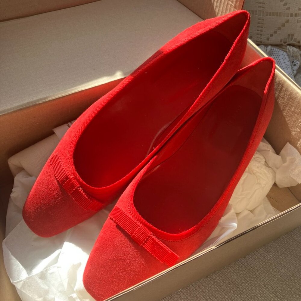 Doen Odette Ballet Flat - Rouge Suede - Picture 3 of 4
